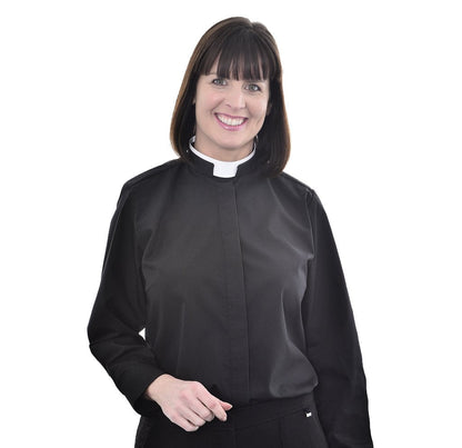Women's Tonsure Clerical Shirt - Black