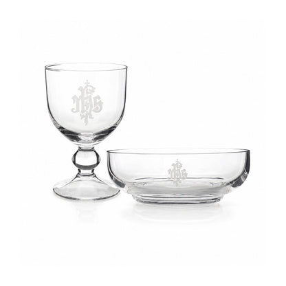 IHS Glass Chalice & Bowl Set