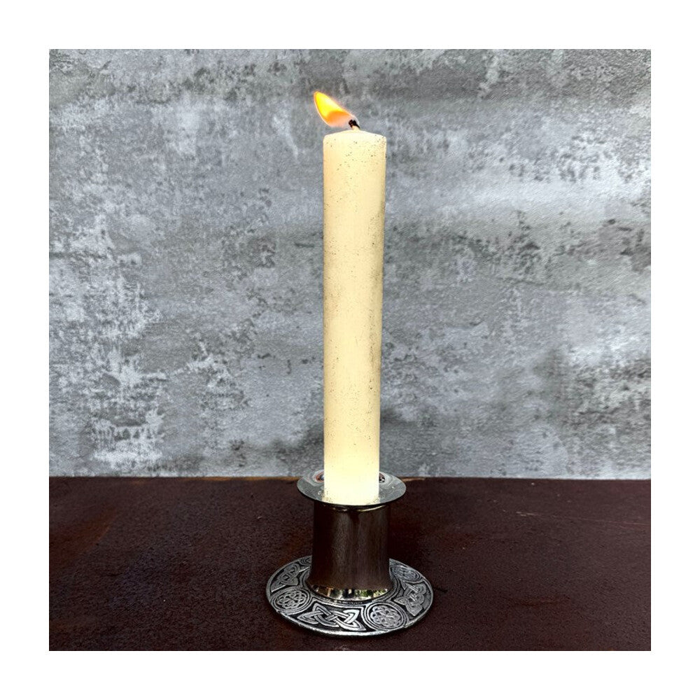 Small Celtic Pewter Candle Holder