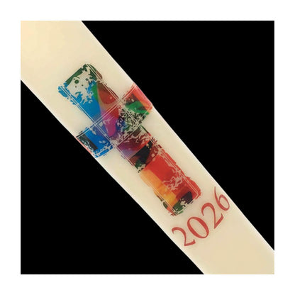 Stained Glass Cross Paschal Candle