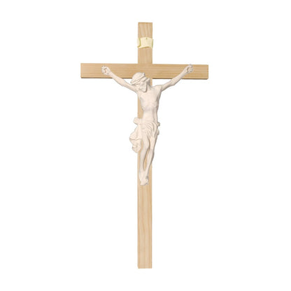 Crucifix Val Gardena Wooden Sculpture – Hand-Painted Christ