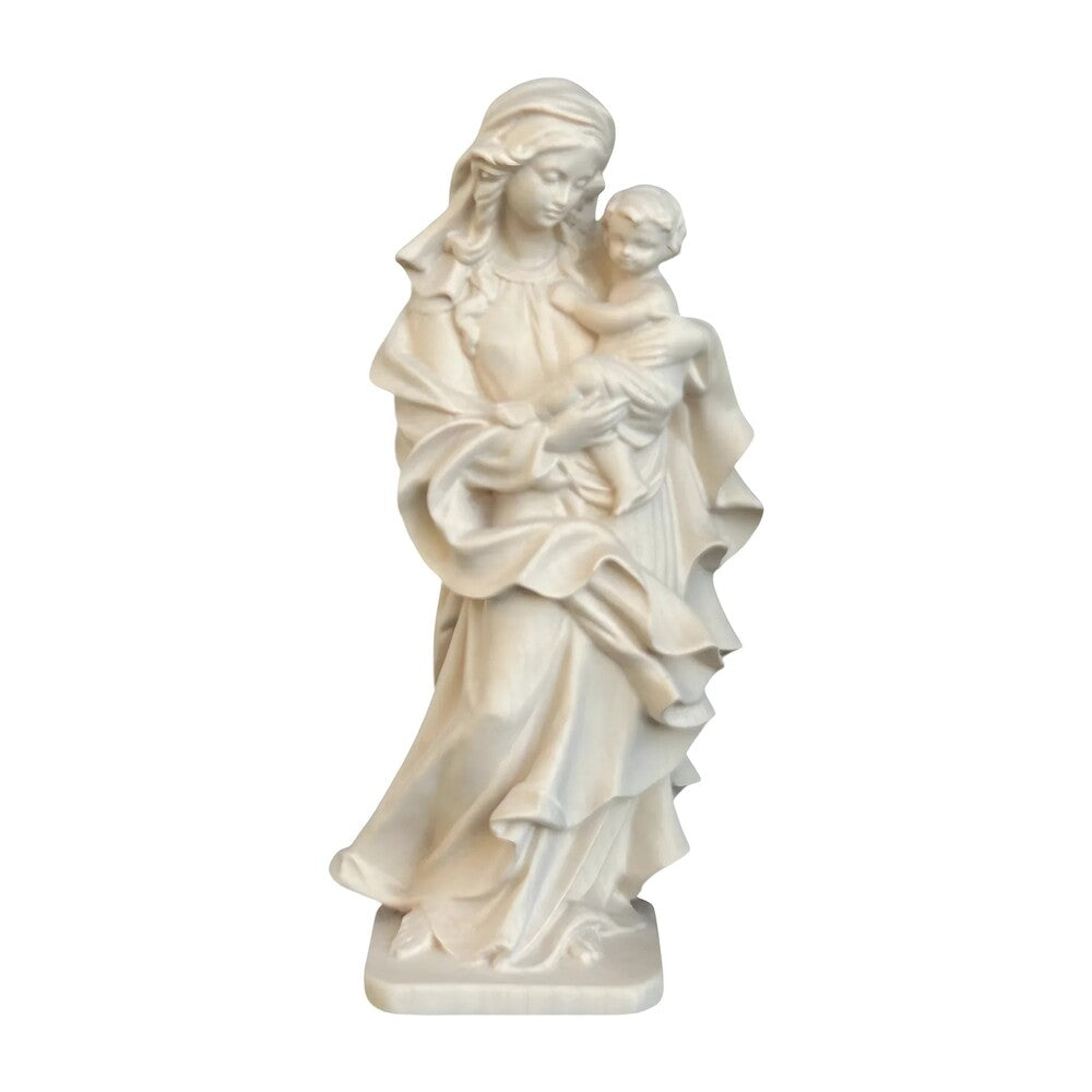 Our Lady of the Heart with Child statue in carved wood from Val Gardena