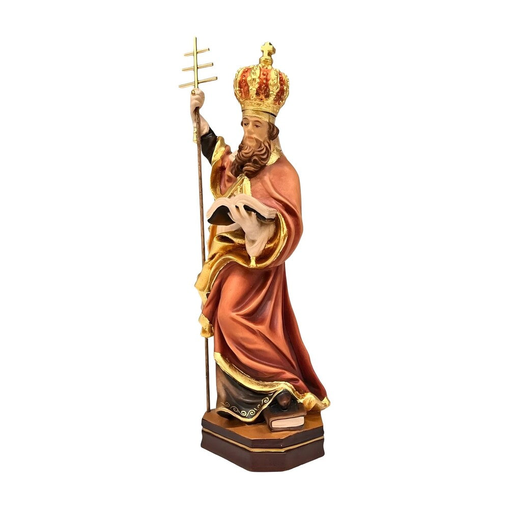 Statue of Saint Celestine V, Pope and Hermit | Sacred Sculpture in Val Gardena Wood