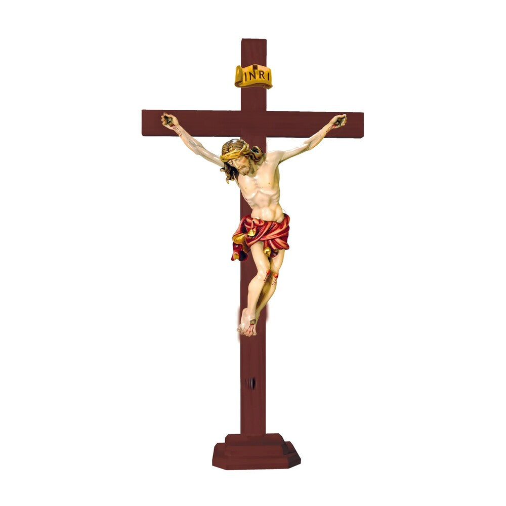 Hand-Carved Wooden Crucifix from Val Gardena