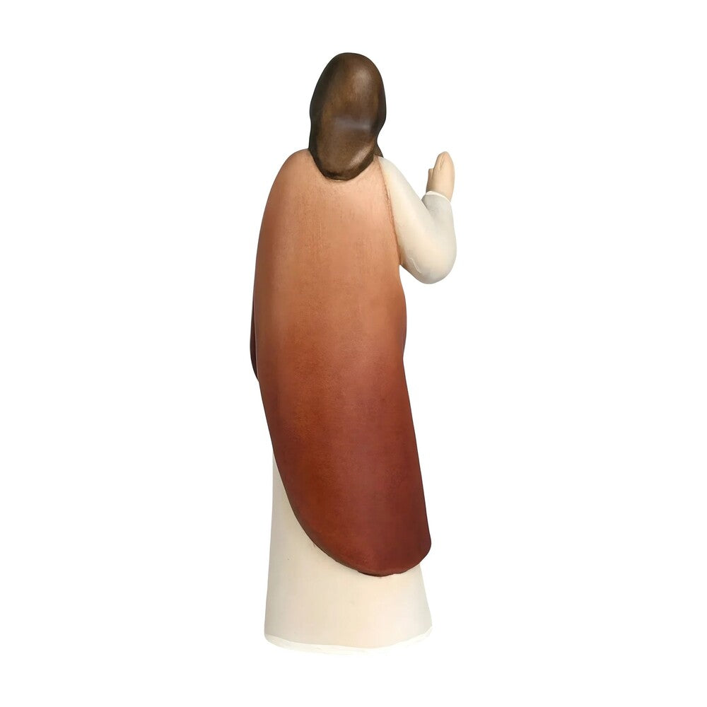 Modern Wooden Sacred Heart of Jesus Sculpture from Val Gardena