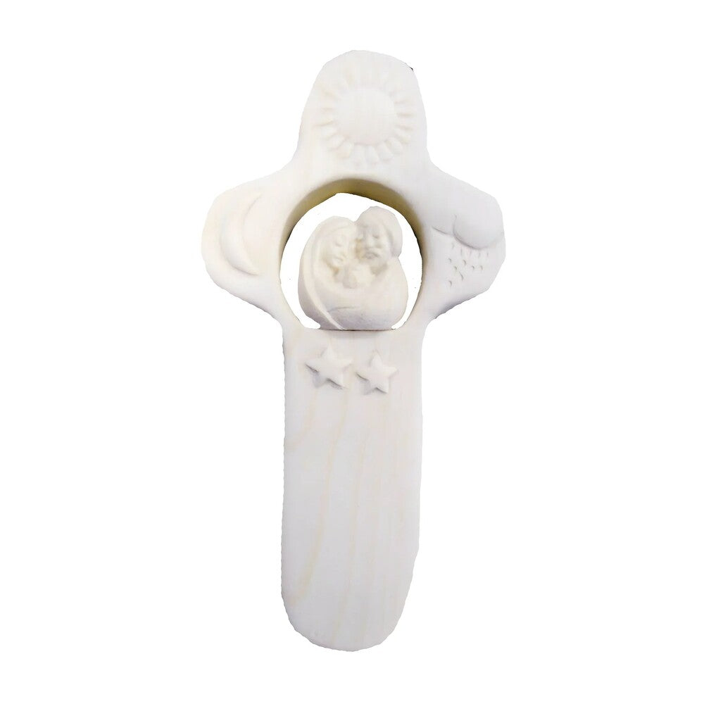 Maple Wood Artistic Cross with Holy Family