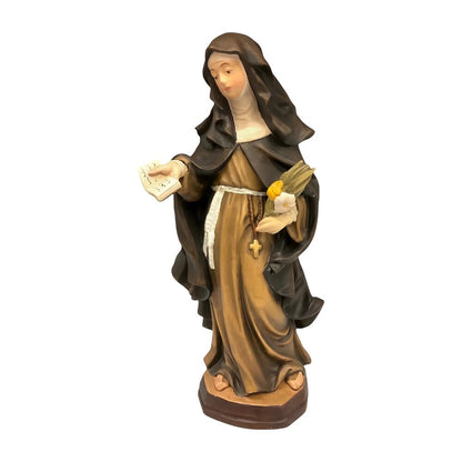 Sculpture Saint Catherine of Siena in Val Gardena Wood, Hand-Painted