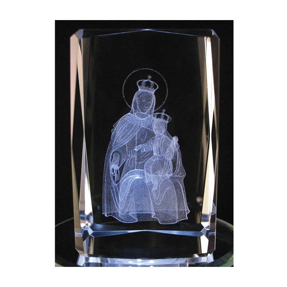 Laser Engraved Crystal Our Lady of Mount Carmel