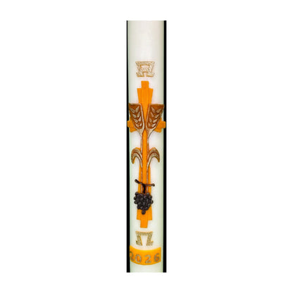 51% Beeswax Yellow Wheat & Grapes Paschal Candle