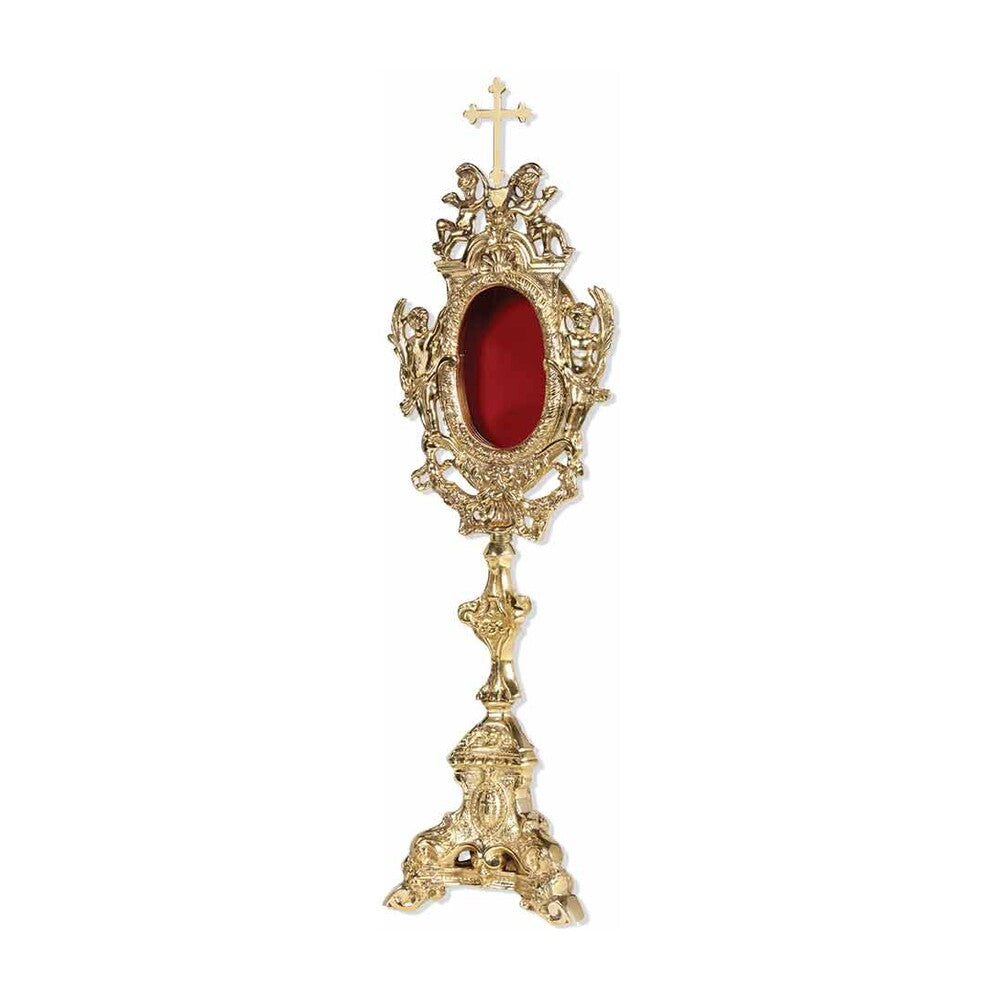 21" Brass Reliquary with Cross