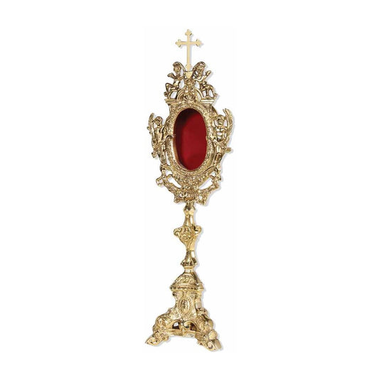 21" Brass Reliquary with Cross