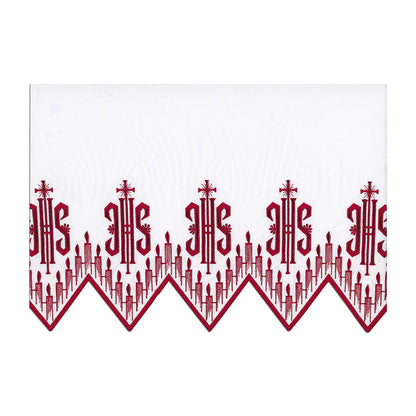Red Silk Embroidered Altar Cloth - Design BV1408R