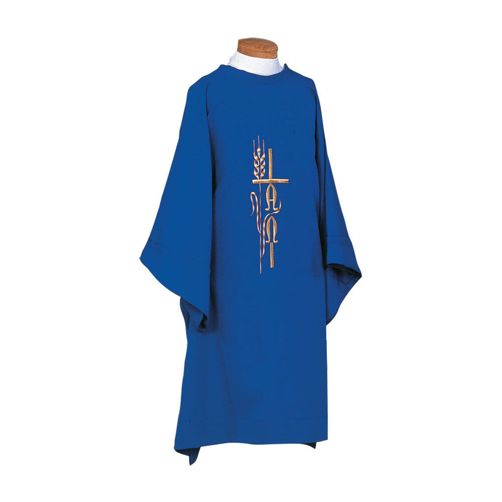Blue Dalmatic with Cross & Alpha/Omega Design