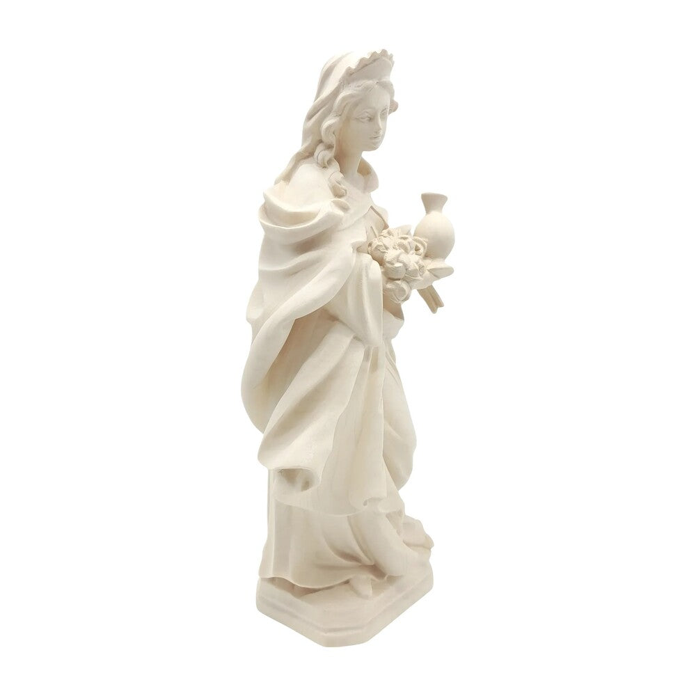 Wooden Statue Saint Elizabeth of Hungary, Handicraft Sculpture Val Gardena