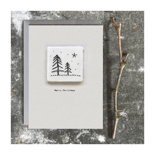 Embroidered Merry Christmas Cards Pack of 2