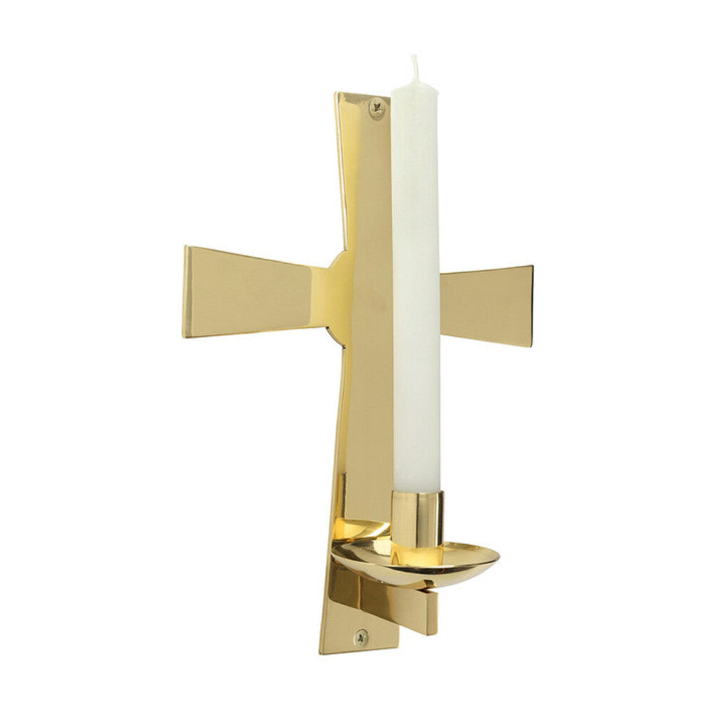 Plain Cross Wall-Mounted Candleholder