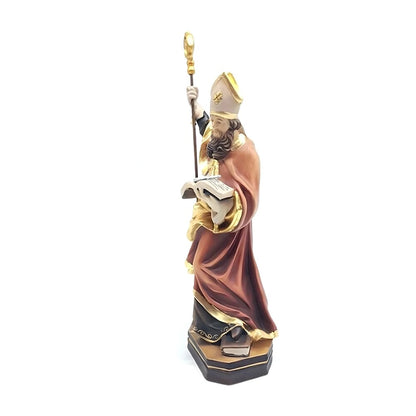 St. Clement Statue in Hand-Carved Wood from Val Gardena, Anchor Symbol