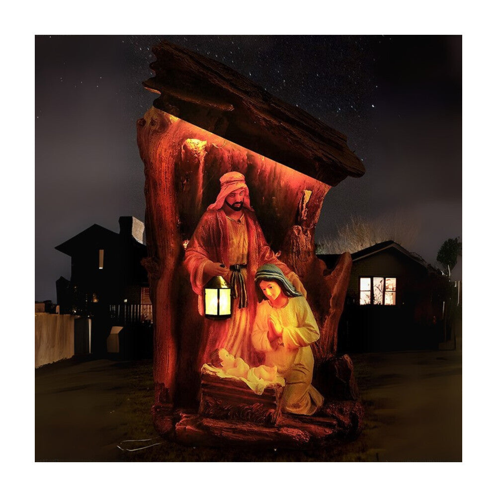 Silent Night Lighted Outdoor Nativity