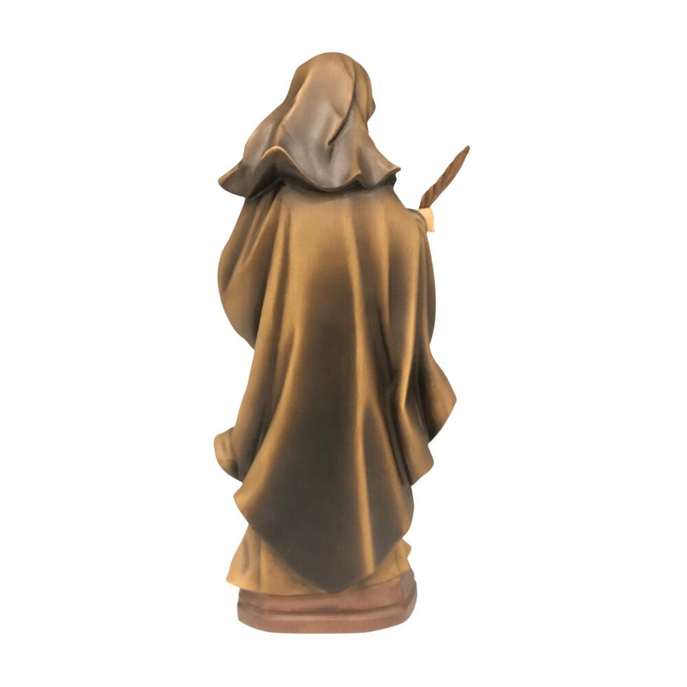 Sculpture of Saint Francesca Romana with Guardian Angel in Val Gardena Wood