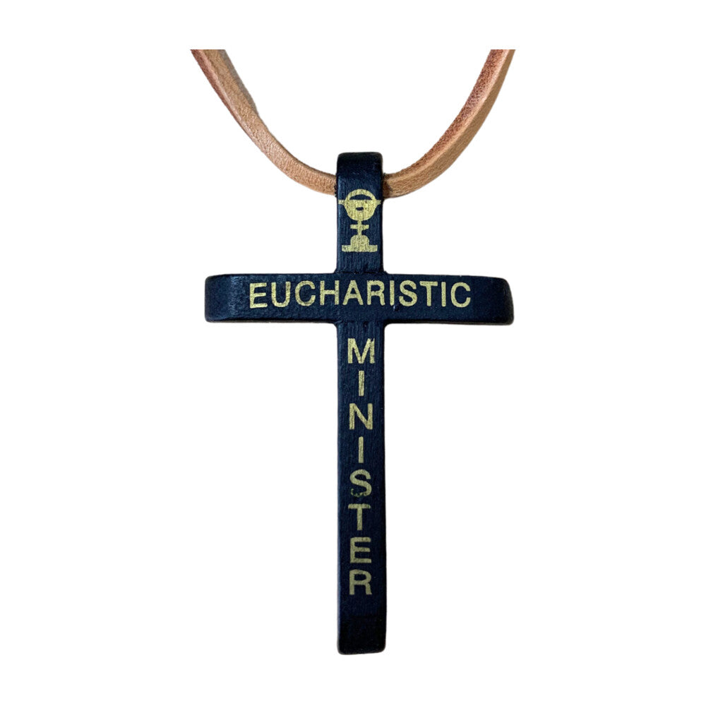Eucharistic Minister Wooden Cross Pendant