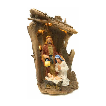 Three Kings Gift, The Original Gifts of Christmas Driftwood Creche Holy Family