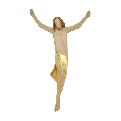 Stylized Christ "Ascension" in Hand-Carved Wood from Val Gardena
