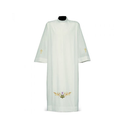 Vite e Grano Embroidered Alb with Wheat & Vine Motif