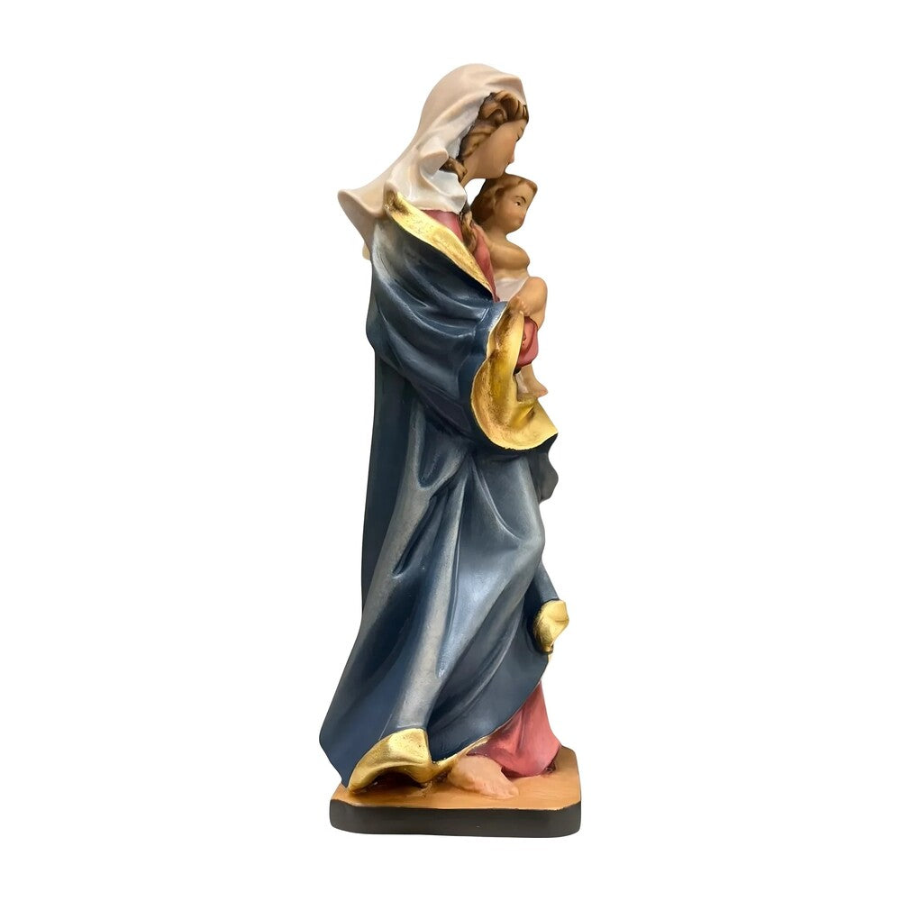 Our Lady of the Heart with Child statue in carved wood from Val Gardena