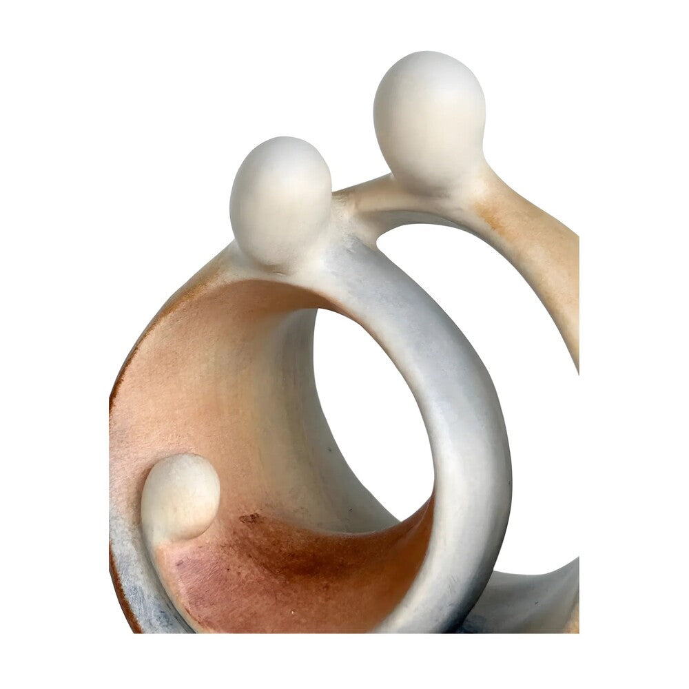 Modern Stylized Nativity Scene in Maple Wood – Family Embrace Sculpture