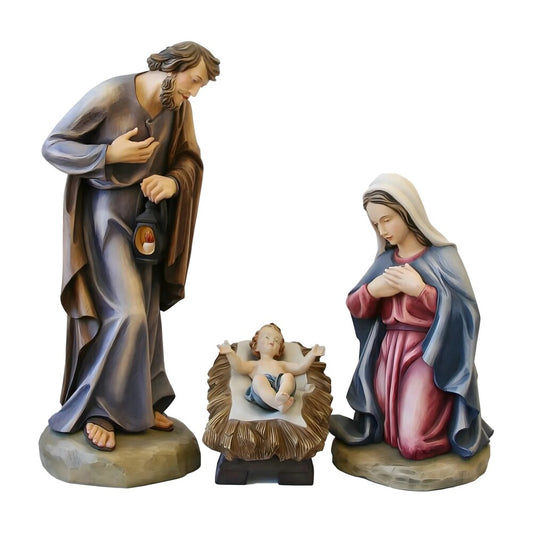 Nativity Val Gardena in Fiberglass | Monumental Holy Family Sculpture