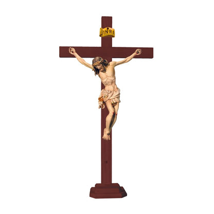 Hand-Carved Wooden Crucifix from Val Gardena