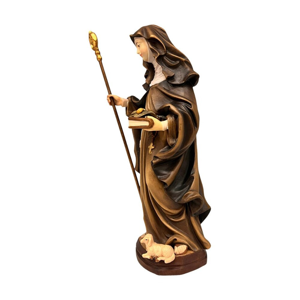 Santa Agnese di Montepulciano: Artisan Carved Wood Sculpture Val Gardena