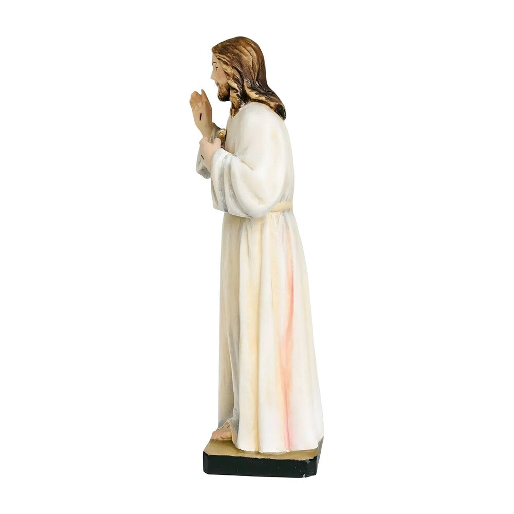 Sacred Heart of Jesus Sculpture in Val Gardena Wood, Hand-Painted