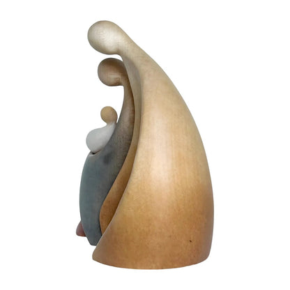 Abstract Holy Family Sculpture in Maple Wood Val Gardena
