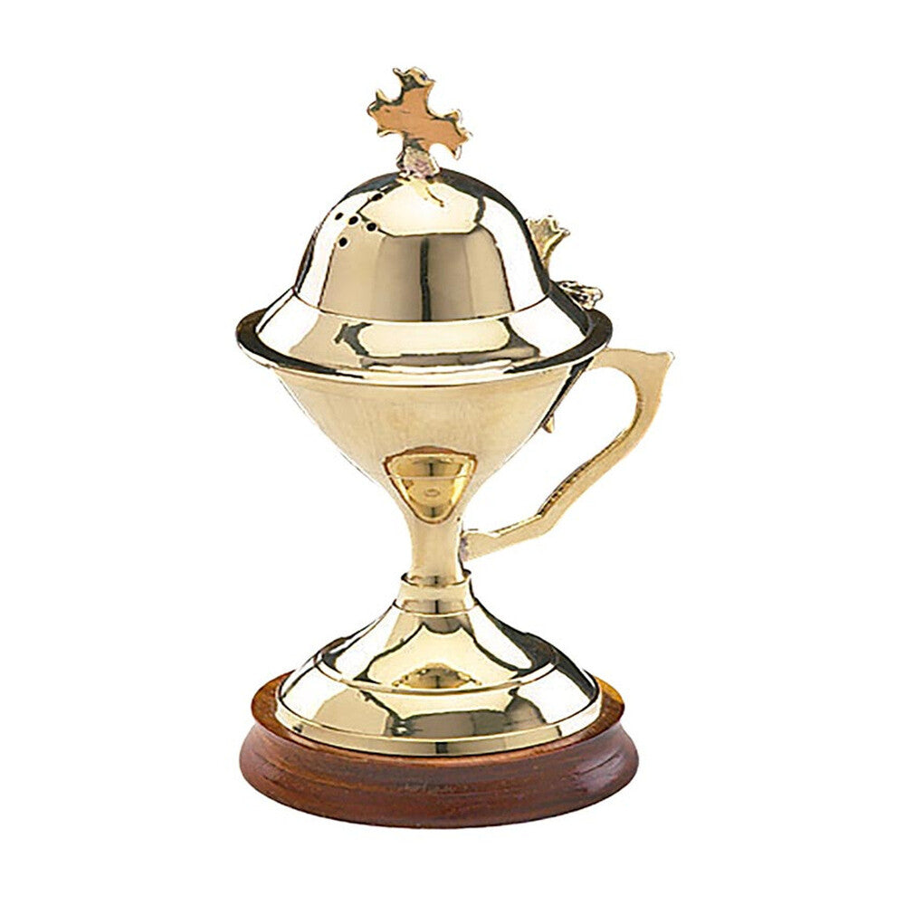 Incense Burner with Wood Base