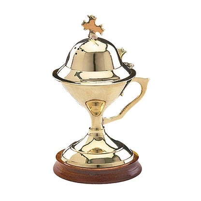 Incense Burner with Wood Base