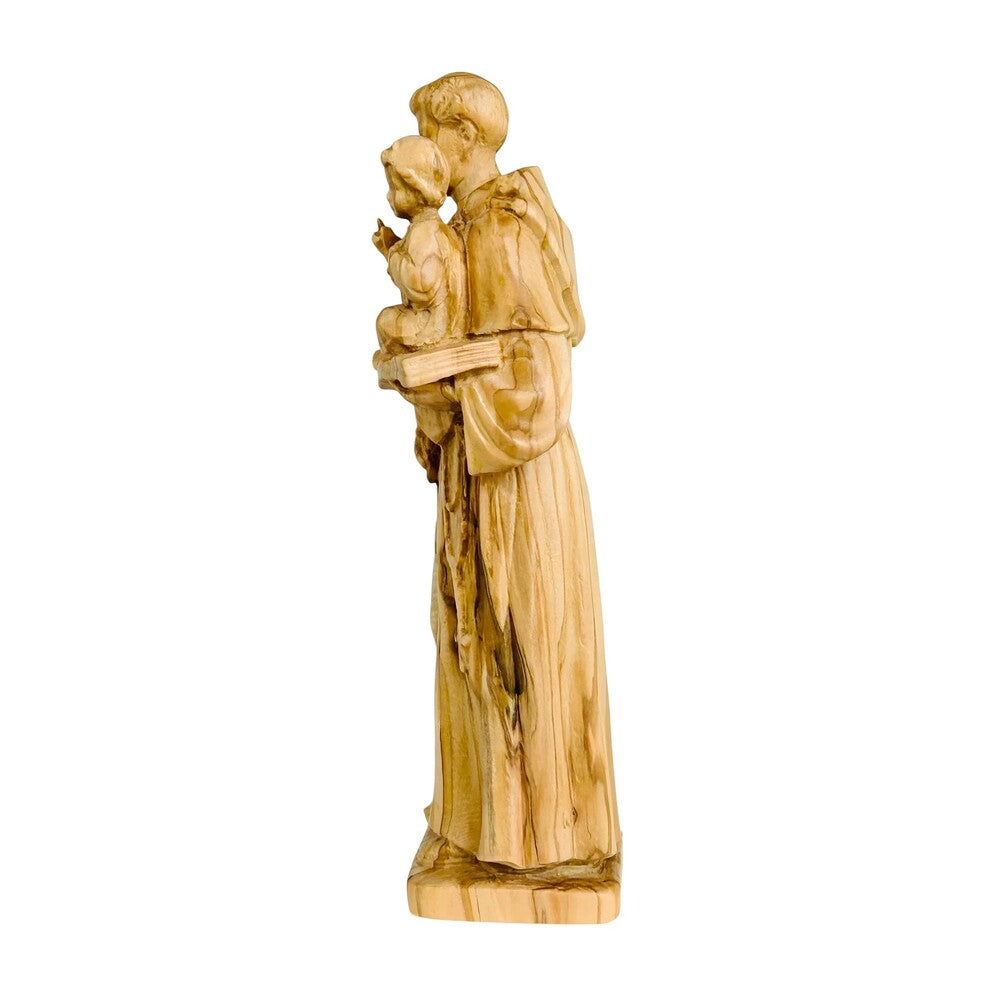 Wooden Statue of Saint Anthony of Padua with Child | Handcrafted Sculpture Val Gardena