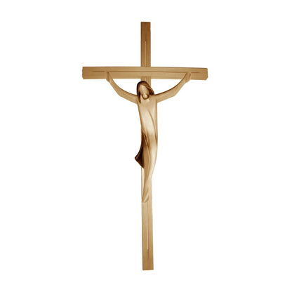 Stylized Christ on Maple and Linden Wood Cross Val Gardena