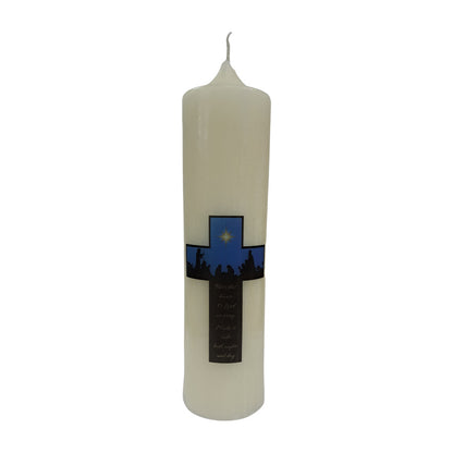 3" x 12" Home Christmas Candle with Nativity Scene