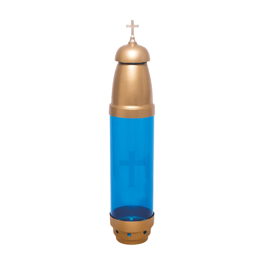 Candle - Gold w/ BLUE-NO Filigree - W/ Stake