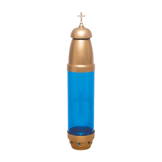 Candle - Gold w/ BLUE-NO Filigree - W/ Stake