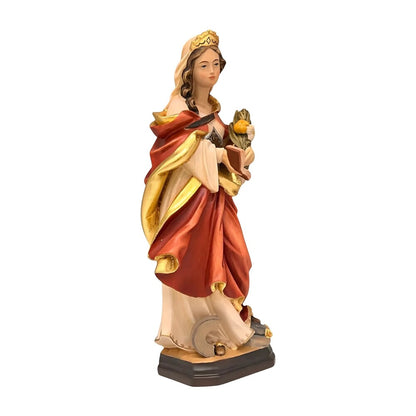 St. Christina Wooden Sculpture Painted and Gilded from Val Gardena