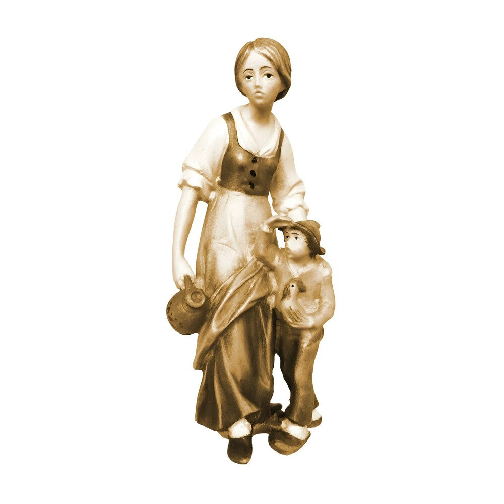 Shepherdess and Child - Maple Wood