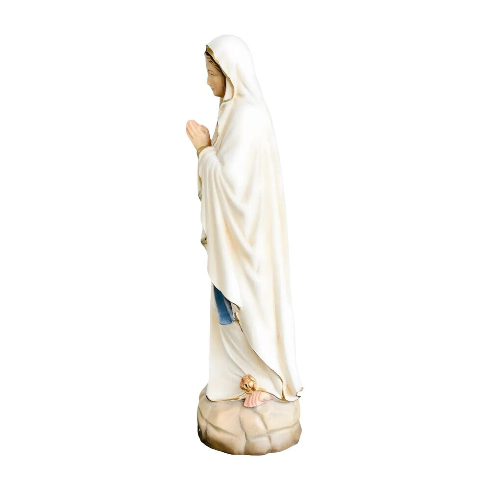 Hand-carved Lourdes Madonna statue in maple and linden wood