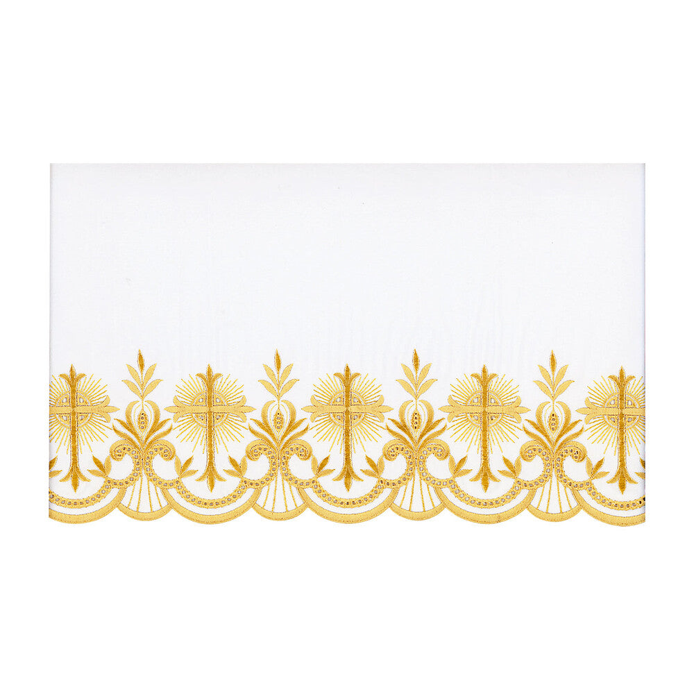 Gold or White Silk Embroidered Altar Cloth - Design BV1608