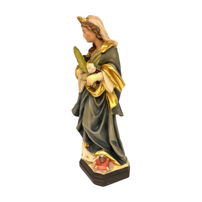Saint Dorothy Statue in Hand-Carved Wood | Val Gardena Crafts