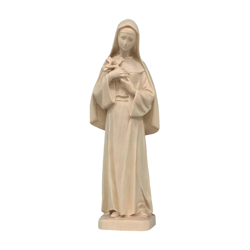 Hand-Carved Wooden Statue of Saint Rita of Cascia from Val Gardena