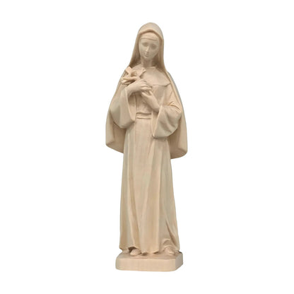 Hand-Carved Wooden Statue of Saint Rita of Cascia from Val Gardena