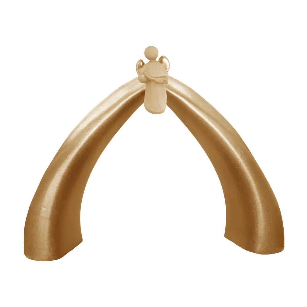 Nativity Crib with Angel - Maple Wood