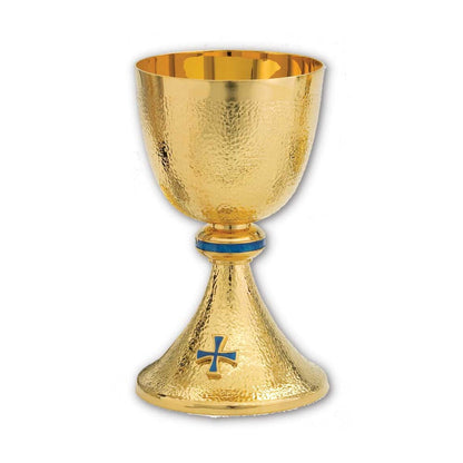 7 3/4" Gold Hammered Textured Chalice - Matching Ciborium Available